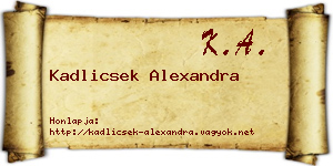 Kadlicsek Alexandra névjegykártya