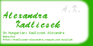 alexandra kadlicsek business card